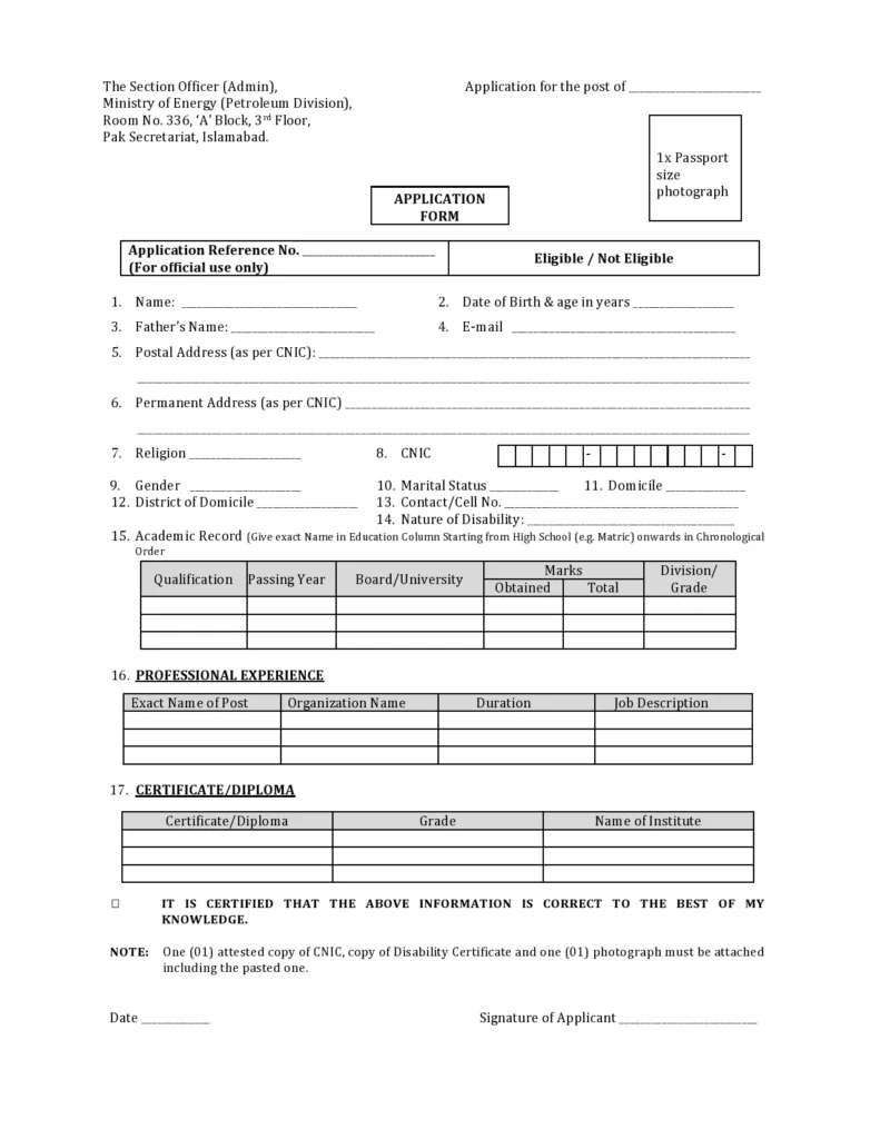 Ministry of Energy Petroleum Division Jobs 2023