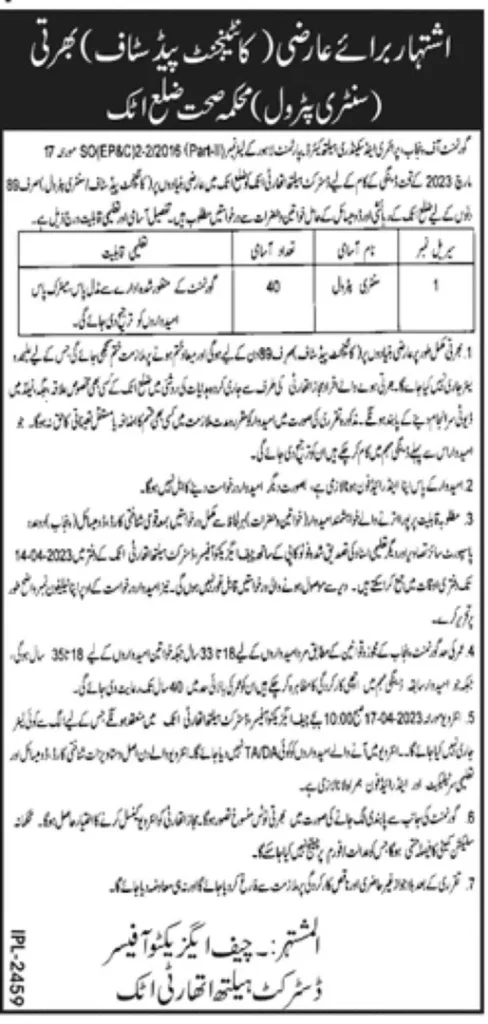 District Health Department Attock Jobs 2023