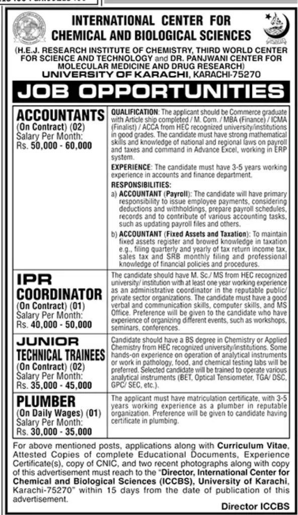 The University of Karachi Jobs 2023