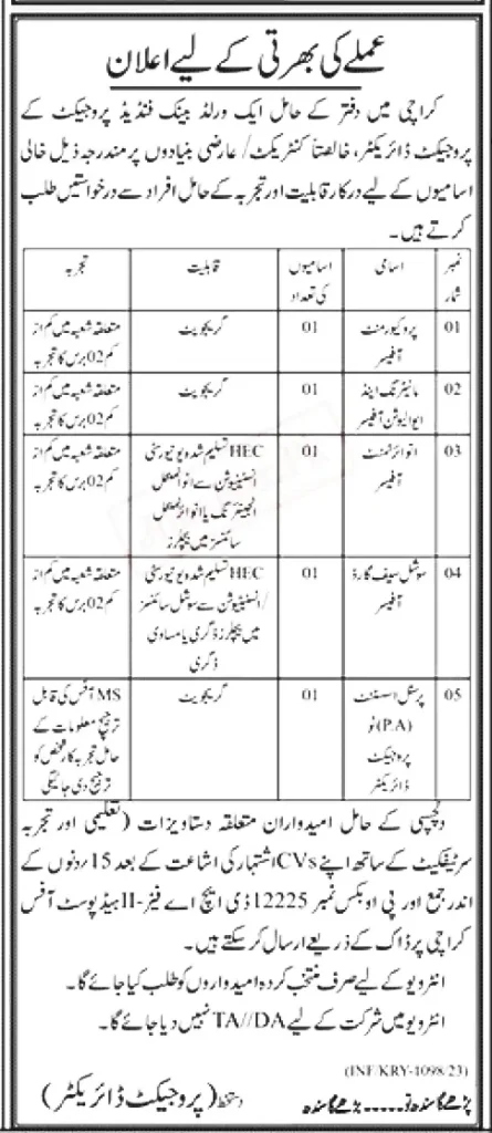 World Bank Funded Project Jobs 2023