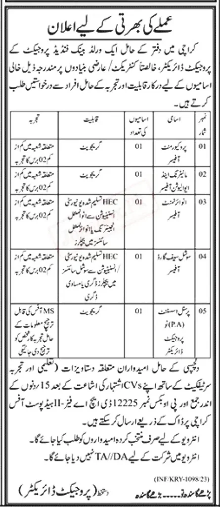 World Bank Funded Project Jobs 2023