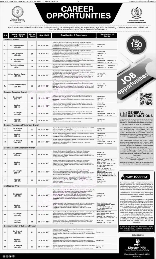 National Counter Terrorism Authority Jobs 2023