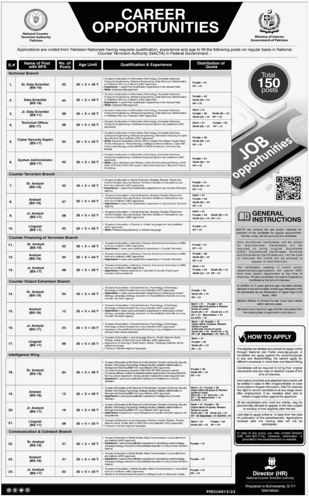 National Counter Terrorism Authority Jobs 2023