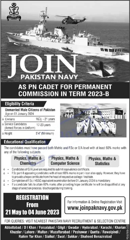 Pakistan Navy Jobs 2023 - Join Pak Navy Registration