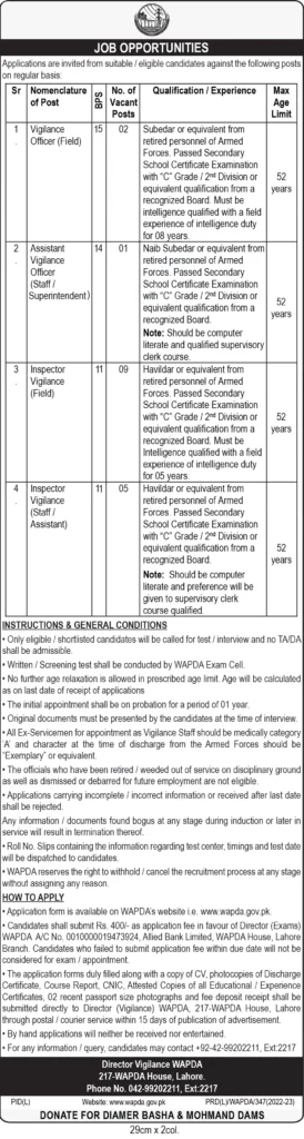 WAPDA Jobs 2023 Current Career Opportunities