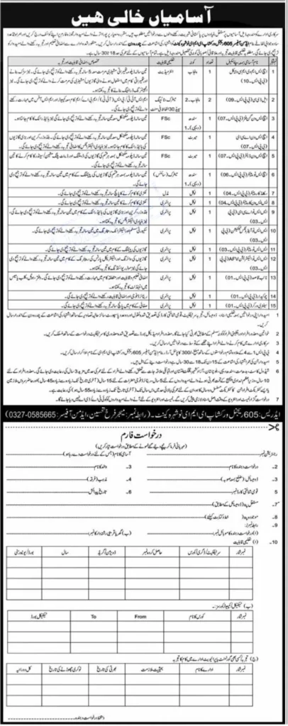 Pakistan Army 605 Regional Workshop Nowshera Cantt Jobs 2023