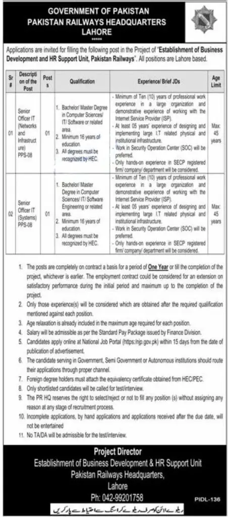 Pakistan Railways Jobs 2023