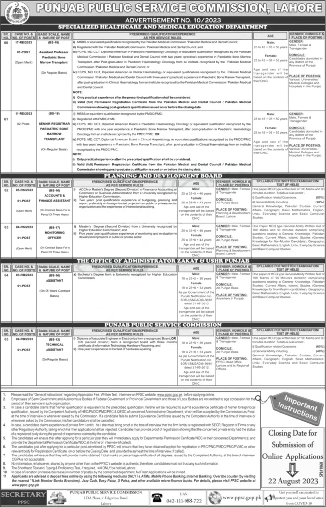 PPSC Jobs Advertisement 2023 - New Latest Vacancies