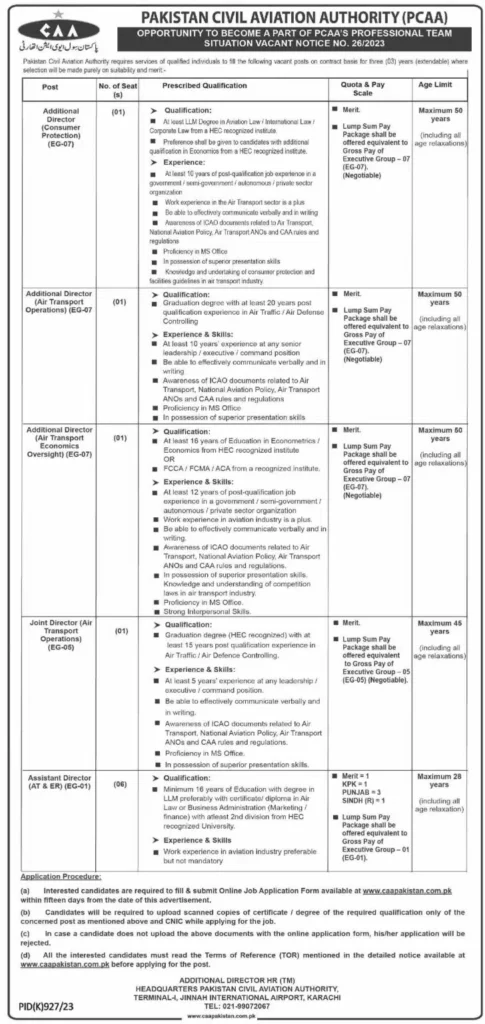 Pakistan Civil Aviation Authority Jobs 2023