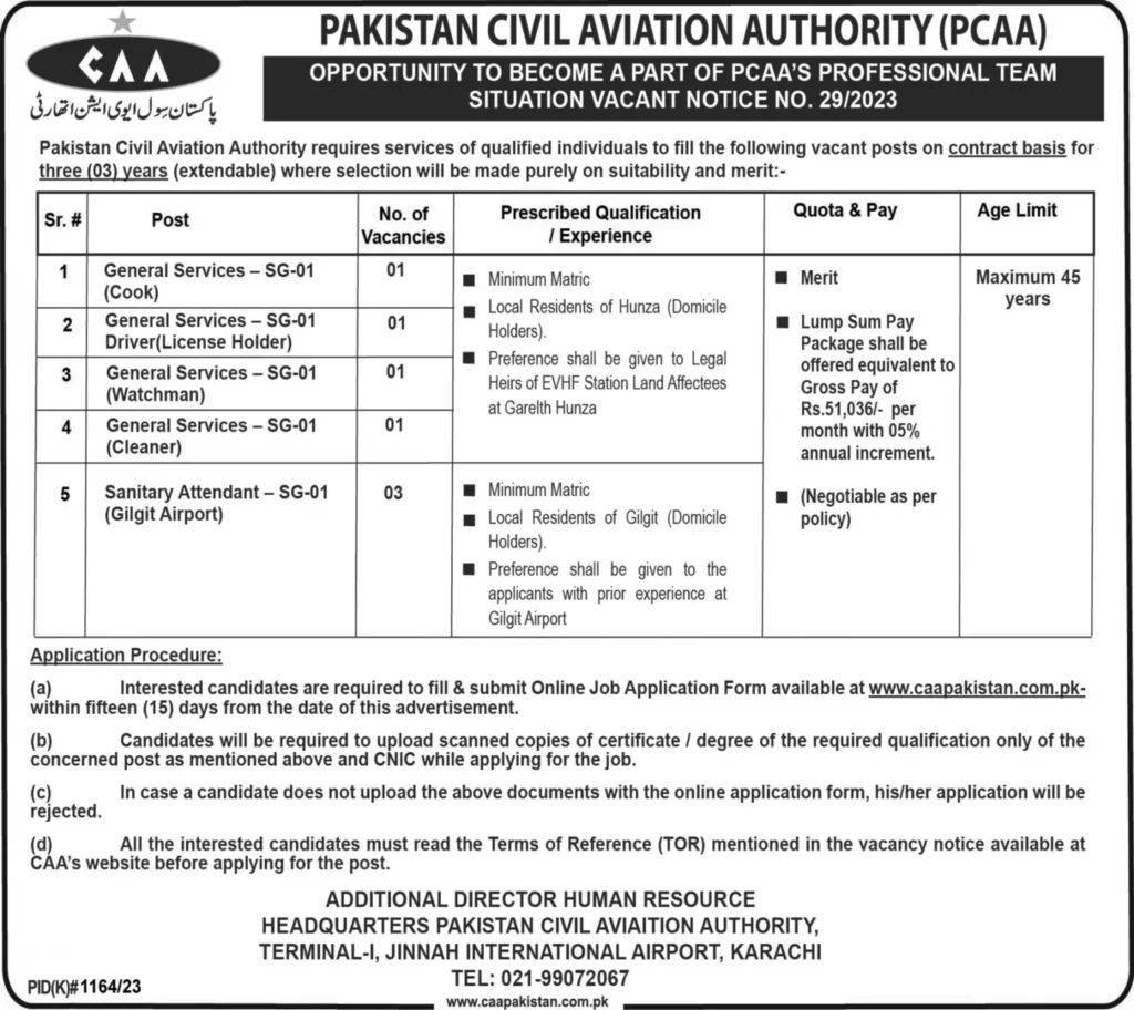 Civil Aviation Authority Jobs 2023 Advertisement