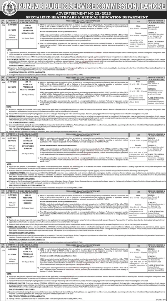 PPSC Jobs Advertisement 2023