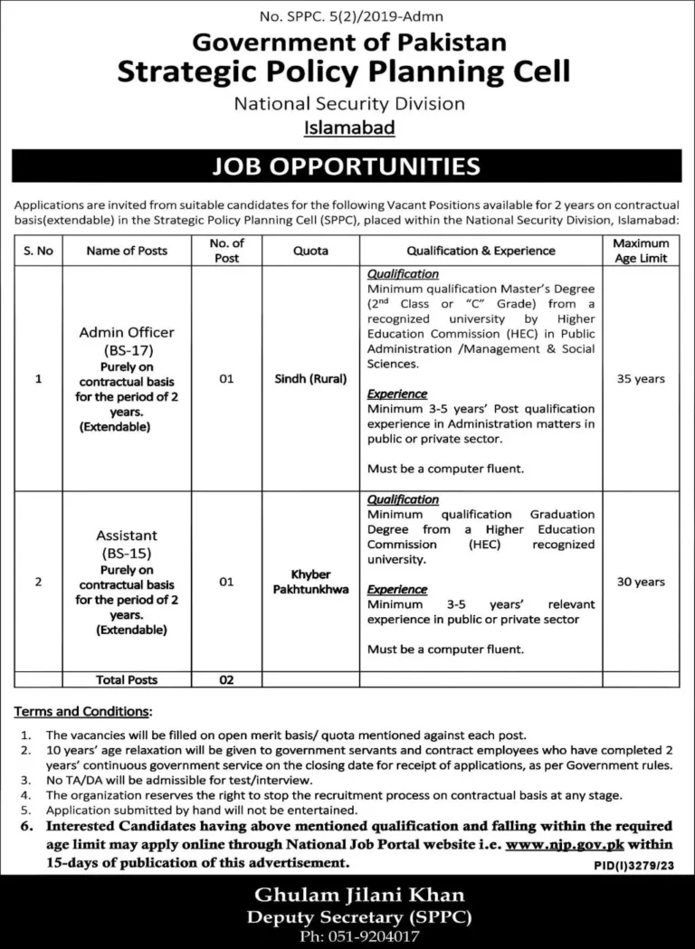 Career Opportunities at Human Resources Department 2023