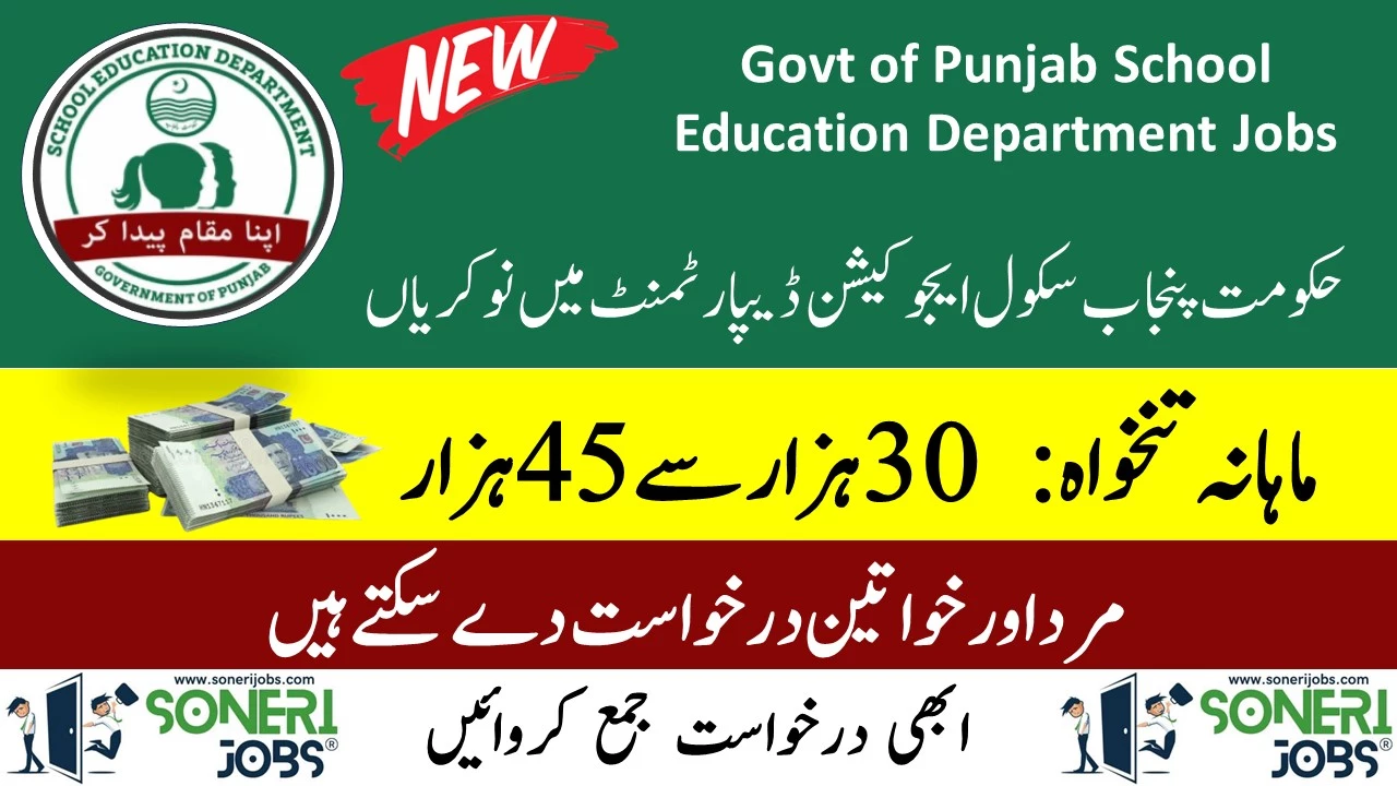 Govt of Punjab School Education Department Jobs 2023