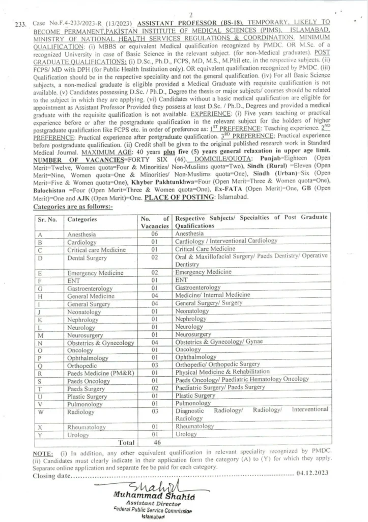 FPSC Jobs 2024 - Federal Public Service Commission of Pakistan Advertisement 2