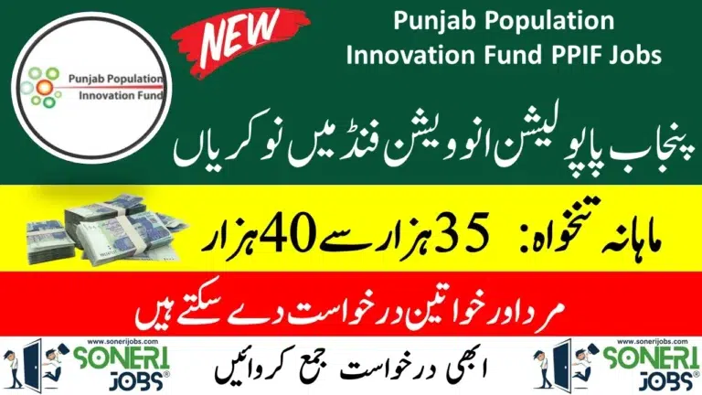 Punjab Population Innovation Fund PPIF Jobs 2024