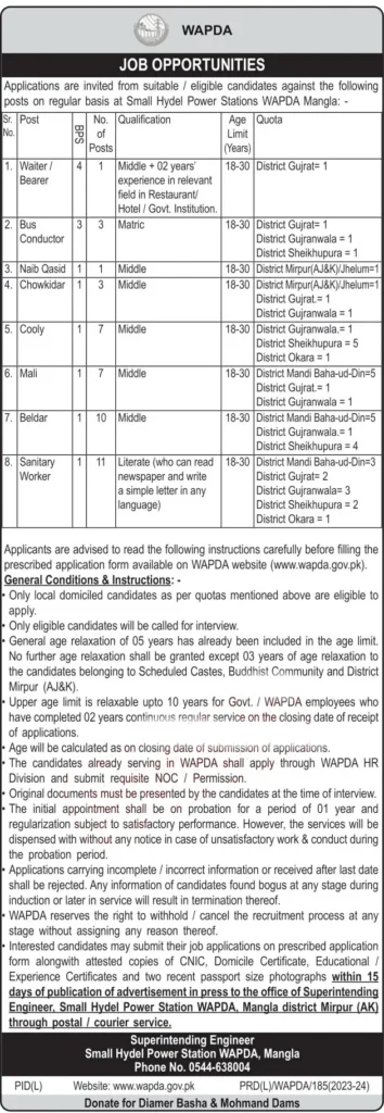 WAPDA Jobs 2024 - Latest Career Opportunity