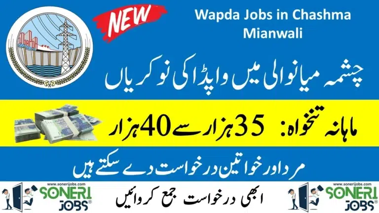 Wapda Jobs in Chashma Mianwali 2024