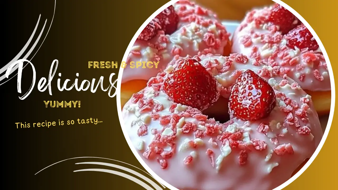 White Chocolate Strawberry Cream Donuts Recipe