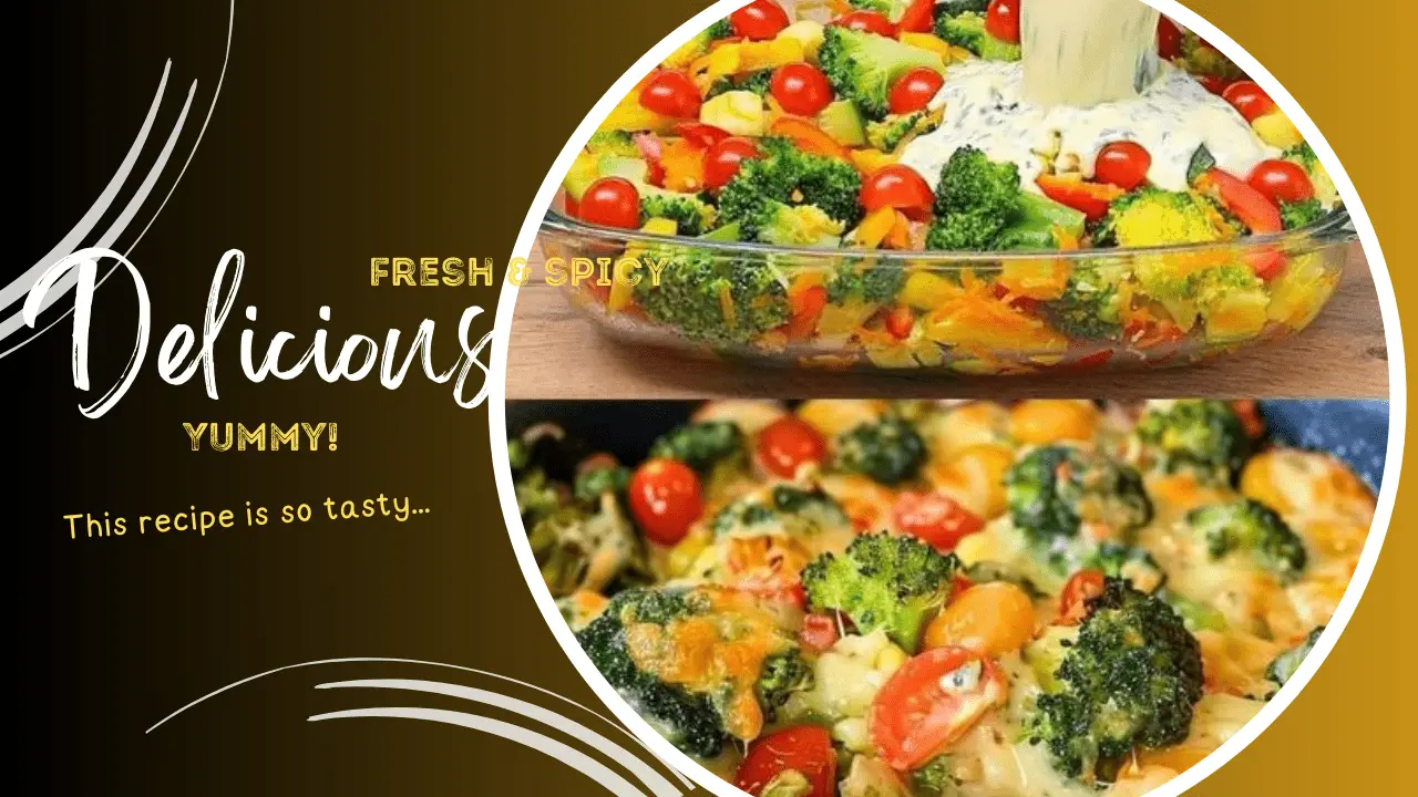 Creamy Baked Broccoli with Tomatoes and Kale Recipe