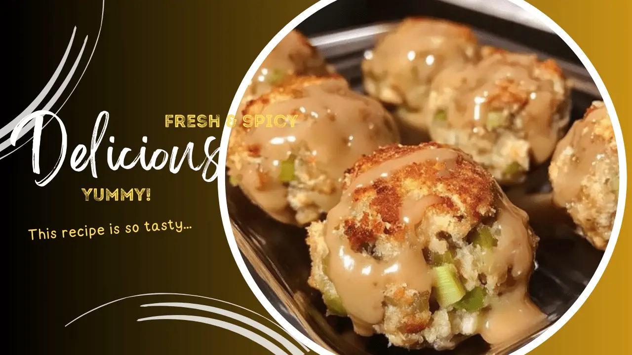 Succulent Chicken and Celery Meatballs with Creamy Gravy