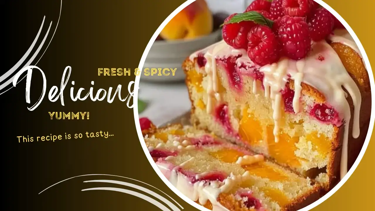 Juicy Peach Raspberry Cake Recipe