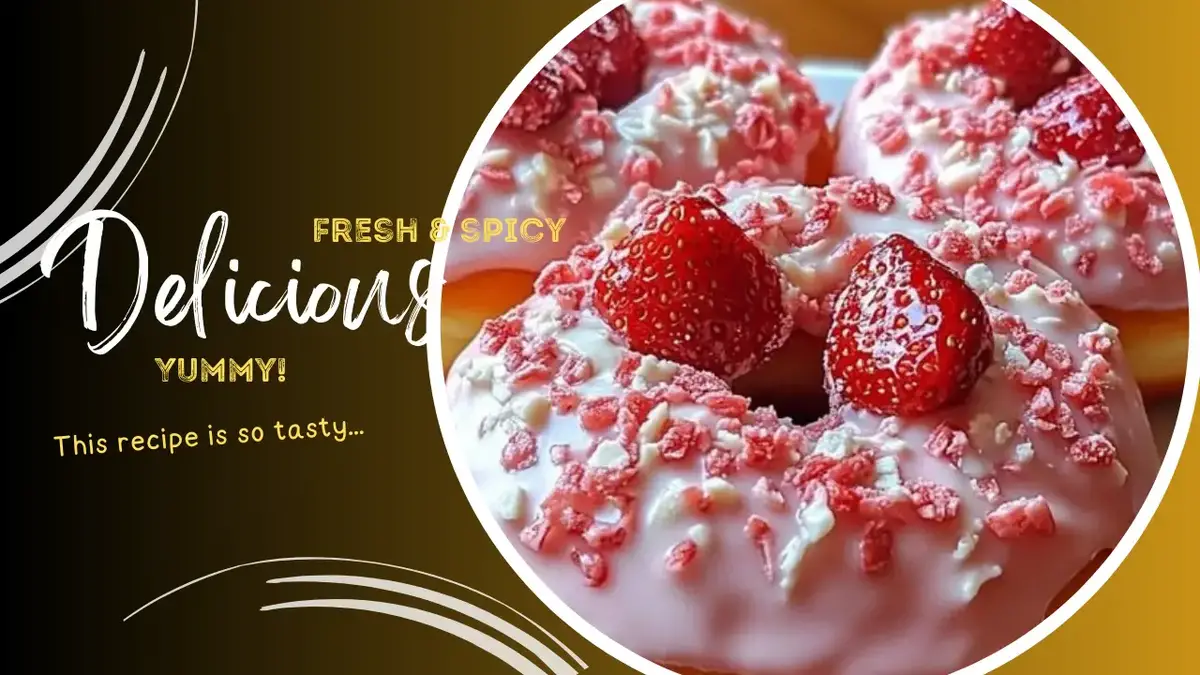 White Chocolate Strawberry Cream Donuts Recipe