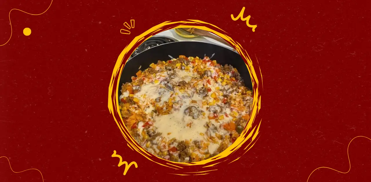 Tex-Mex Cheesy Beef & Corn Skillet Recipe