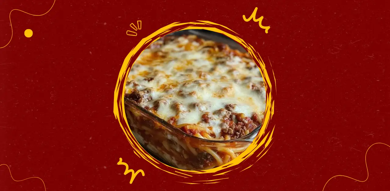 Baked Spaghetti Casserole with Meat & Cheese Recipe