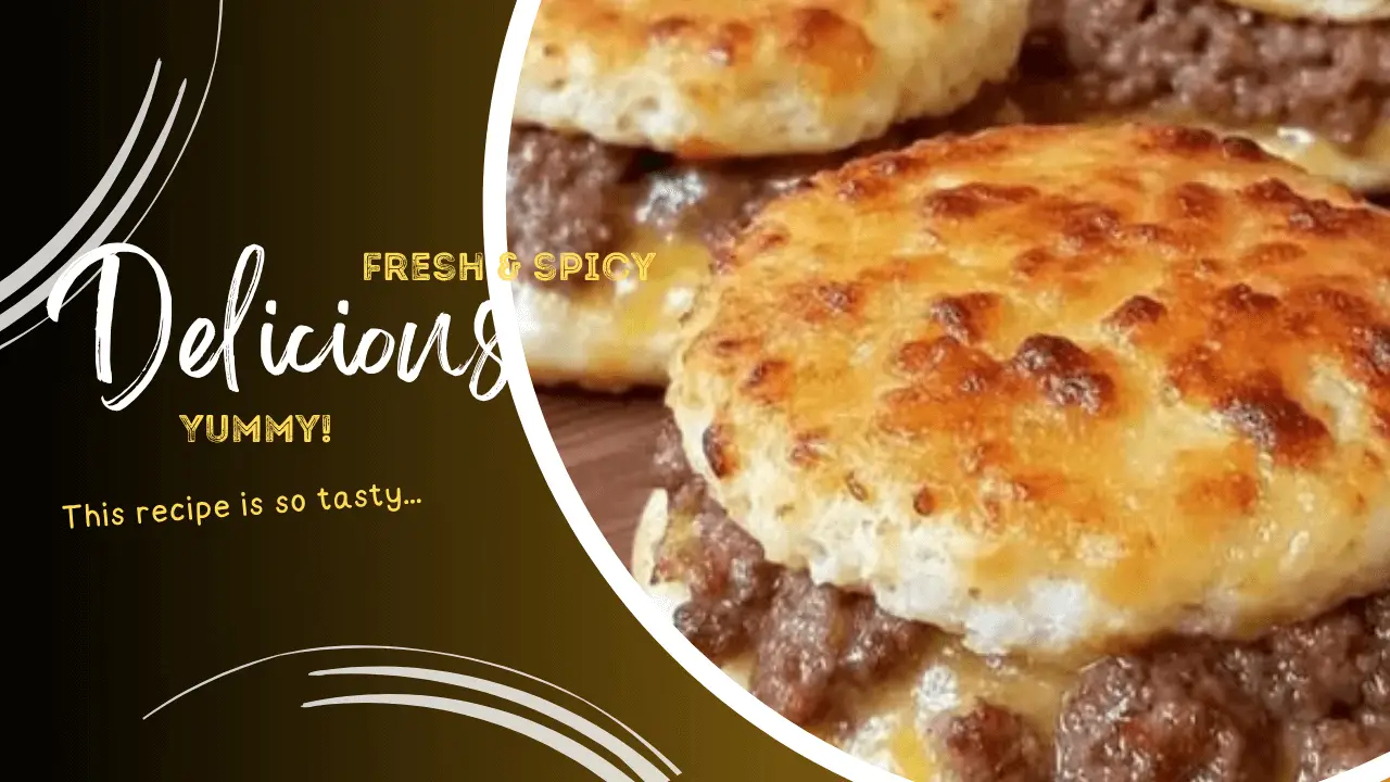 Cheesy Beef Biscuit Sandwiches Recipe