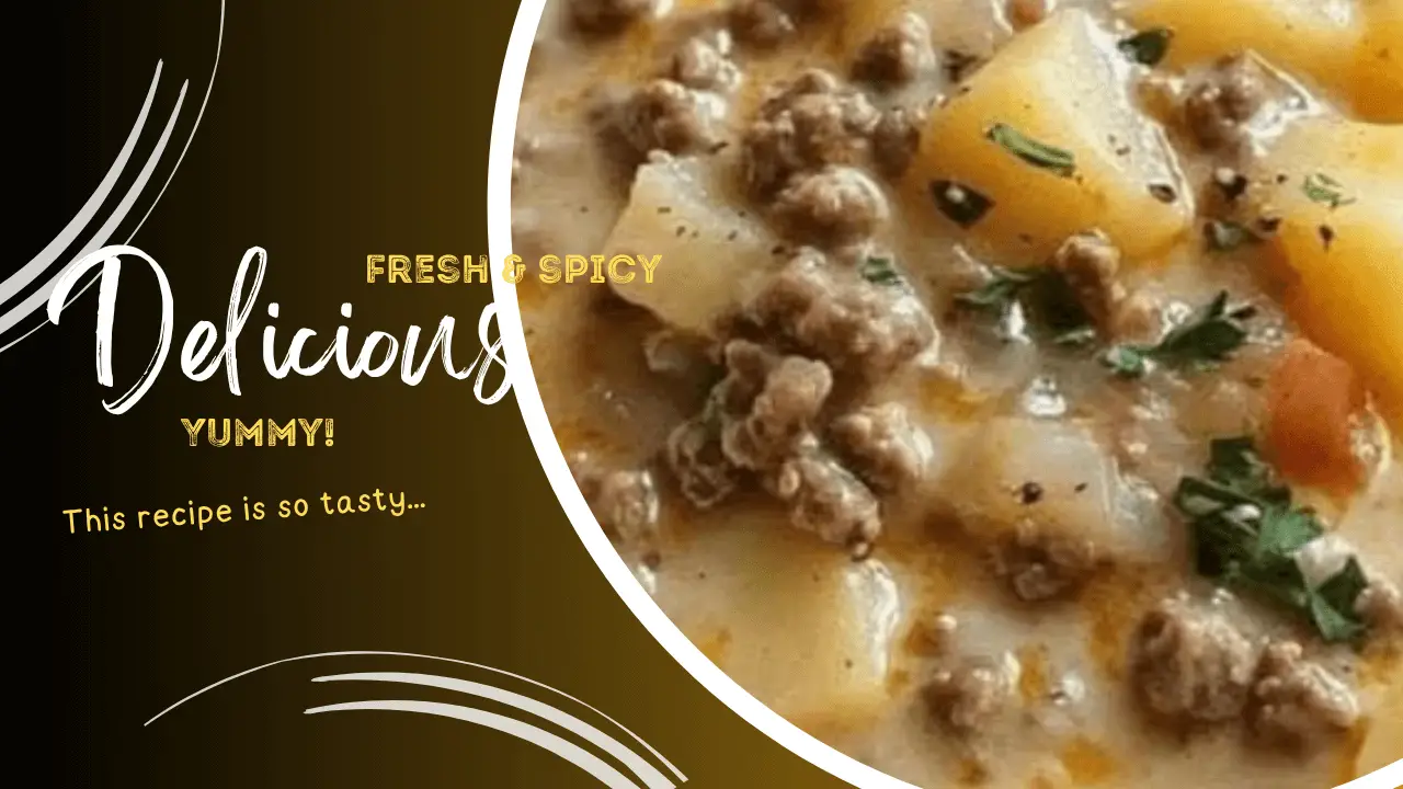 Crockpot Creamy Potato and Hamburger Soup