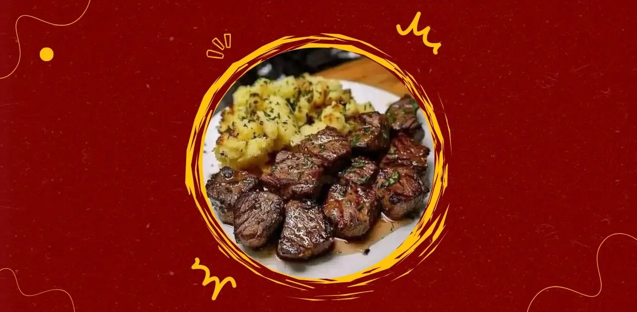 Garlic Butter Steak Bites with Herbed Smashed Potatoes Recipe