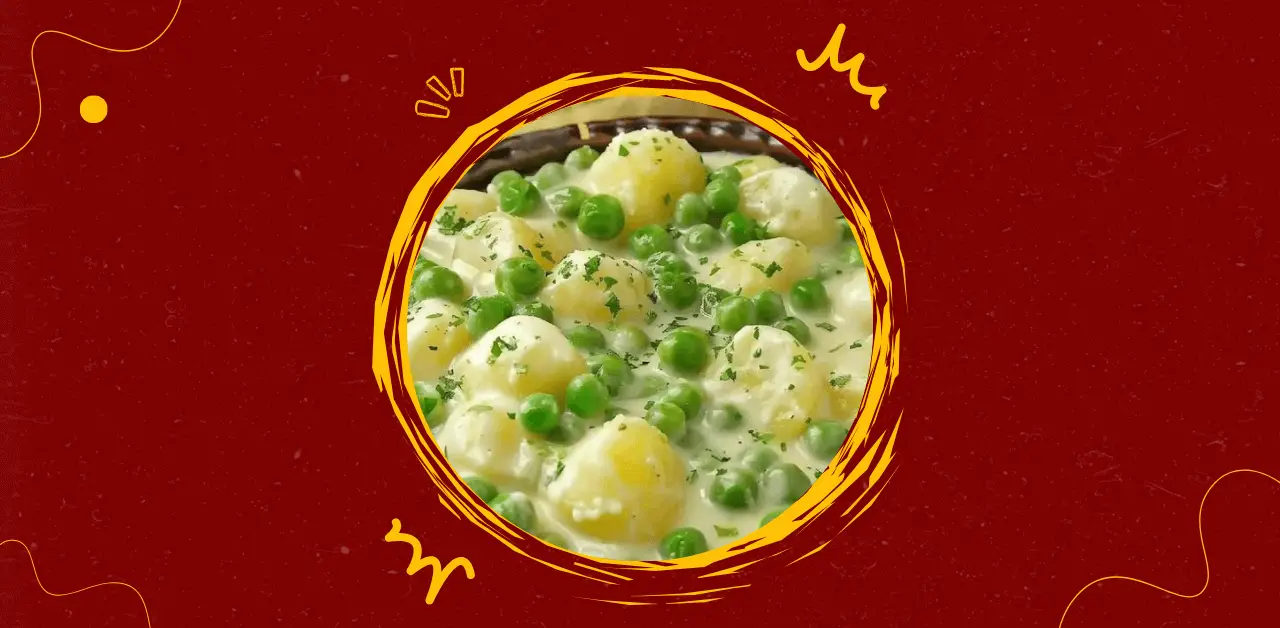 Creamy Baby Potatoes and Peas in Herb Sauce
