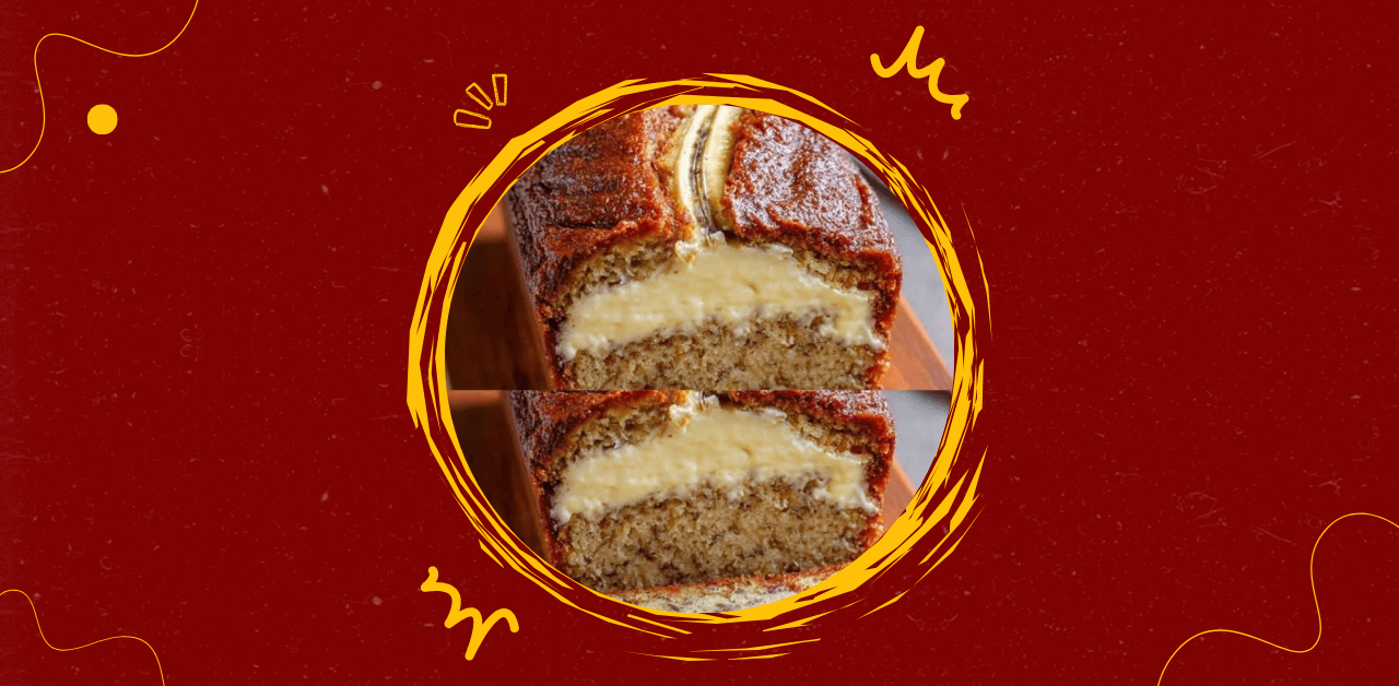 Cream Cheese Filled Banana Bread Loaf Recipe