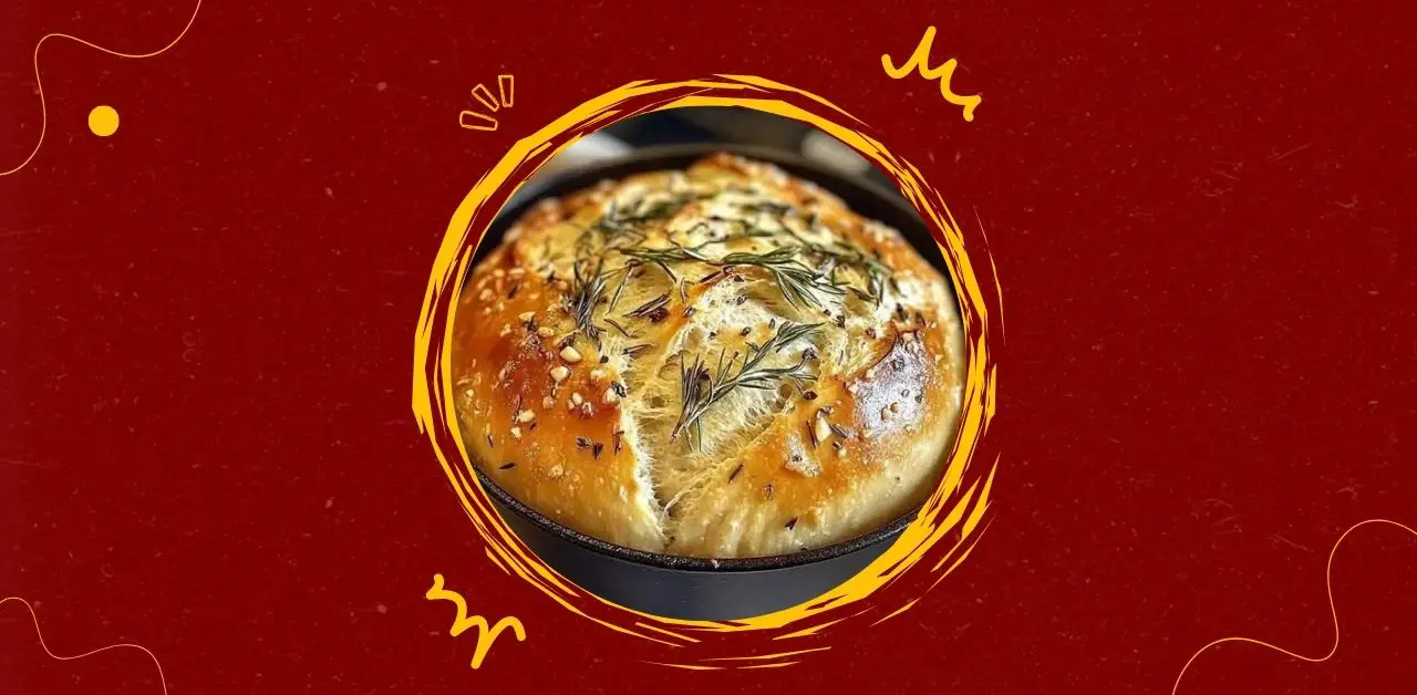 Golden Garlic Rosemary Artisan Bread Recipe