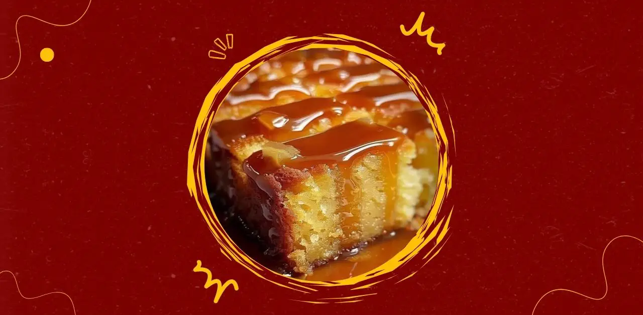 Caramel Drizzle Butter Cake Squares Recipe