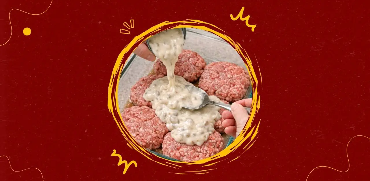 Baked Beef Patties with Cream of Mushroom Gravy Recipe